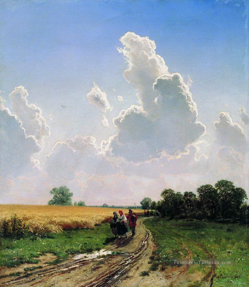 midi banlieue de Moscou bratsevo 1866 paysage classique Ivan Ivanovitch Peintures à l'huile